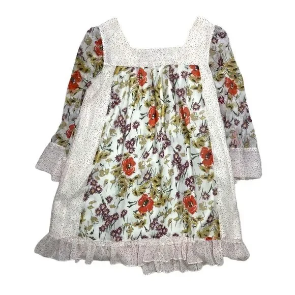 Jovovich Hawk for Target Floral Mini Dress Women's Small Multicolor Ruffle Hem - Picture 5 of 12